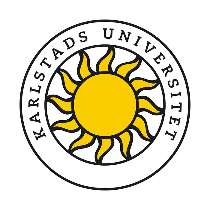 Karlstads universitets logotyp med gul sol i mitten