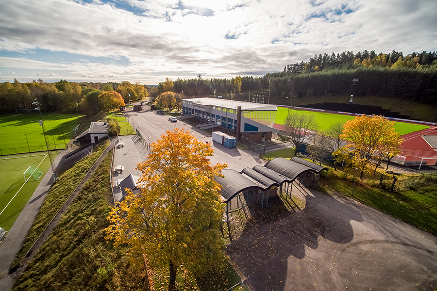 Bild från luften på Nobelstadion i Karlskoga