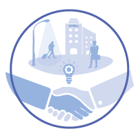 Illustration över det företagsvänliga och innovativa Karlskoga.