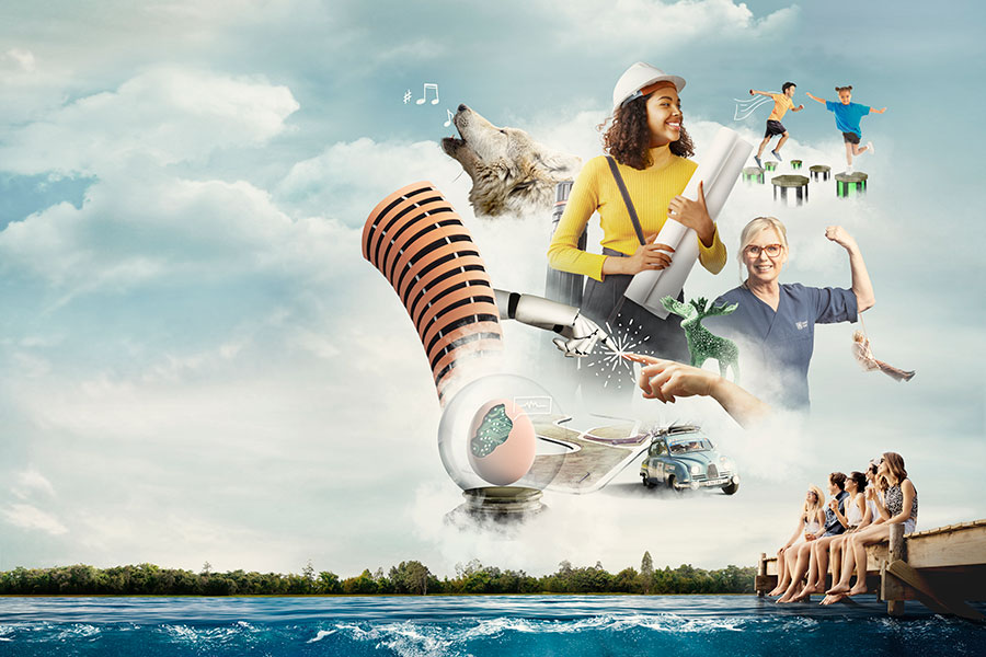 Illustrationsbild över kommunens vision. 