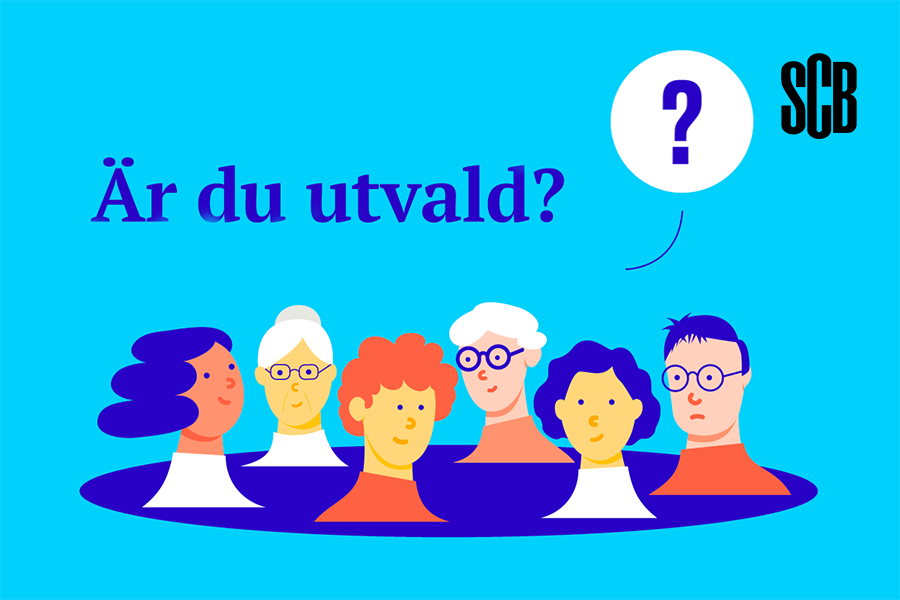 En grafisk bild på sex personer med texten "Är du utvald?"