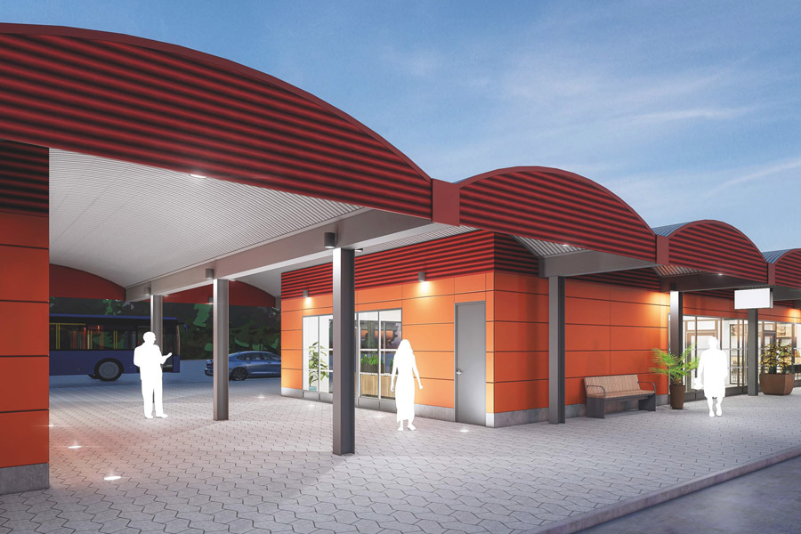 Illustration på renoveringen av Karlskoga busstation
