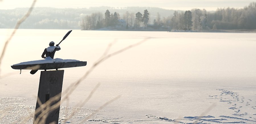 Ett tennisrack i närbild. Framför ligger en tennnisboll. 