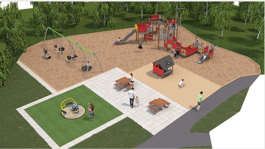 Illustration på den nya lekparken